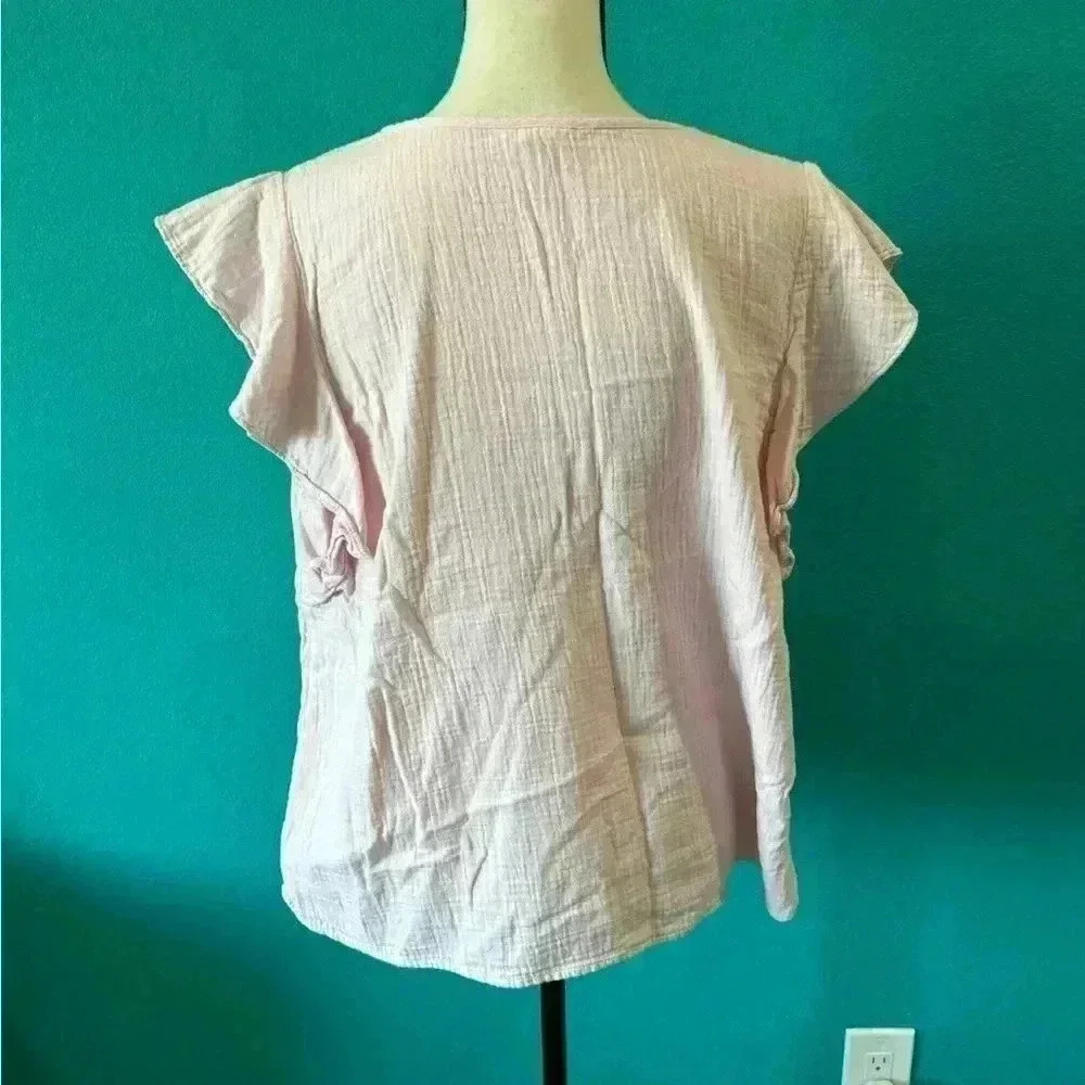 Caslon pink short sleeve top in size large - Picture 2 of 4